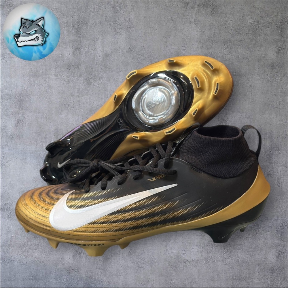 Nike Zoom Air Vapor Pro 1 Football Cleats Men's Size 11.5 Black Gold FB3298-003